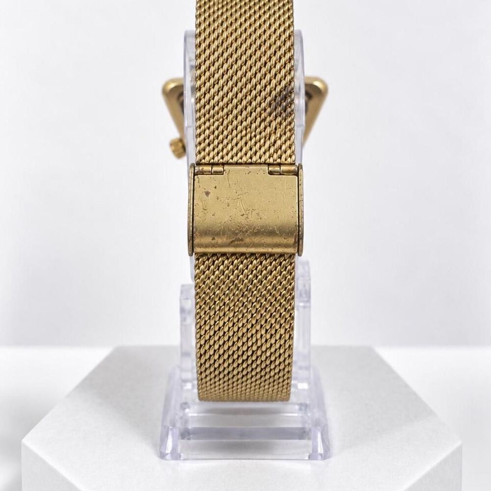 Vintage Gold-Tone GUESS Inverted Triangle Rhinestone Mesh Watch - Picture 5 of 5